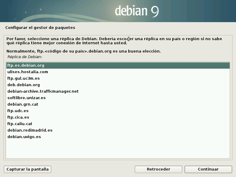 Debian fuente de paquetes