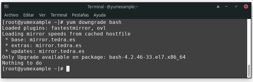 Desactualizar un paquete con yum - 20 ejemplos de como usar YUM