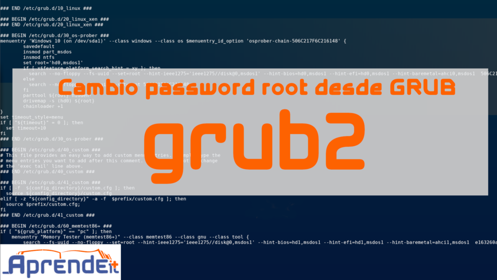 Cambiar password de root desde GRUB